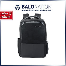 Balo Laptop 15.6 Inch SAKOS PLANUS Phối Da Cao Cấp - Hàng Chính Hãng
