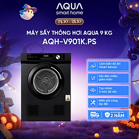 Máy sấy thông hơi Aqua 9 kg AQH-V901K PS - Freeship toàn quốc - Bảo hành 2 năm - Hàng chính hãng