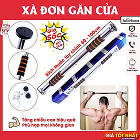 Thanh Tập Xà Đơn Treo Tường Gắn Cửa Nhiều Cỡ Từ 60-130cm Tùy Chỉnh Phù Hợp Tập Gym Tại Nhà Tăng Cơ Bắp