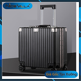 Vali Khung Nhôm Ngang Size 18INCH Xách Tay Nhỏ Gọn Cần Kéo 3 Nấc