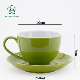 Mua Ly cafe Bát Tràng- Ly ca fe - Ly cà fe - Cốc Cafe Bát Tràng - Bộ ly tách cafe cao cấp - Cappuccino 250ml - Gomsumailinh