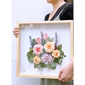Tranh hoa giấy handmade trang trí cao cấp SNAPSHOT Giverny 40x40 cm - Maypaperflower Hoa giấy nghệ thuật