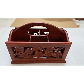 Mua Hộp đựng khăn giấy đa năng bằng gỗ hương có quai xách