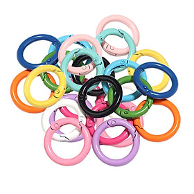 20x Round Spring Snap Clip Hook Alloy Carabiner Keychain Buckle Key Hiking