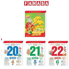 Lịch Bloc Đại Đặc Biệt Màng Co - Chủ Đề Trà & Thư Pháp - Mã Đáo Thành Công - Hương Trang HT14