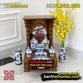Mua Bộ Bàn thờ Thần tài Mái bằng Sứ xanh HD999044