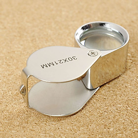 Kính lúp móc khóa 30x cầm tay bằng kim loại cực kỳ chắc chắn ( Tặng kèm 02 nút kẹp giữ dây cố định ngẫu nhiên ) 