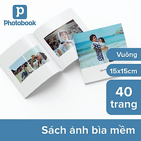 Voucher dịch vụ in sách ảnh bìa mềm 40 trang 6” x 6” (15 x 15cm) - Tự thiết kế trên website Photobook