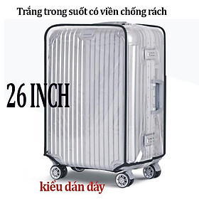 Bao hành lí trùm vali du lịch 20-22-24-26-28-30 inch thun 3d - nhựa trong suốt (mẫu mới)