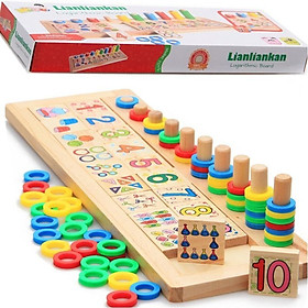 Đồ Chơi Bằng Gỗ Bảng Số Montessori Đồ Chơi Giáo Dục Phát Triển Trí Tuệ Cho Bé