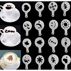 Mua Bộ 16 Khuôn Rắc Bột Ca Cao Trang Trí Cà Phê/ Bánh Tiện Dụng