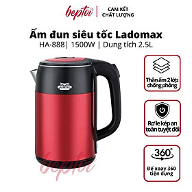 Mua Ấm siêu tốc  bình đun nước siêu nhanh Inox 2 lớp chống phỏng Ladomax HA-888 2.5L - Hàng chính hãng