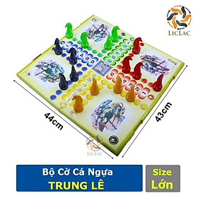 Bộ cờ Cá Ngựa Trung Lê loại LỚN ( 43cm x 44cm ) - Bộ đồ chơi Cờ Đua Ngựa hàng Việt Nam chất lượng cao -