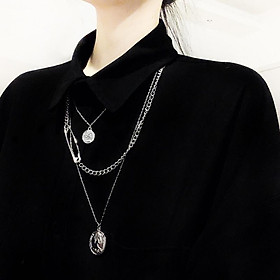 Set 3 vòng cổ dây chuyền nhiều lớp hoang dã Âu Mỹ unisex