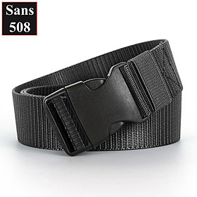 Dây lưng vải canvas dù Sans508 nam nữ unisex mặt nhựa khóa cài bền chắc nịt bố du lịch thể thao màu đen xanh rêu be nâu