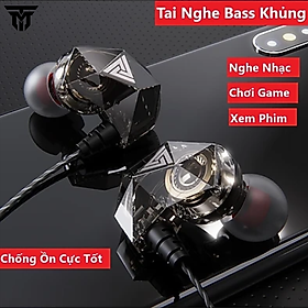 Tai Nghe Phone Nhét Tai Nghe Nhạc Chơi Game Teement Qkz Ak2 Pro Mới Nhất Âm Thanh Super Bass, Dây Chống Rối, Có Mic Đàm Thoại Tương Thích Điện Thoại Máy Tính Bảng Laptop Pc - Hàng Chính Hãng