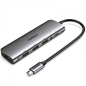 Mua Hub chuyển đổi Ugreen USB C 6 trong 1 hỗ trợ 4K CM136- hàng chính hãng