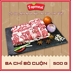 HCM - Ba chỉ bò cuộn 500g - Thích hợp với các món nướng BBQ, nhúng lẩu, kho,... - Giao nhanh TPHCM