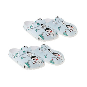 4X Womens Print Work Nurse Kitchen Nursing Clogs Shoes Slip on Summer Waterproof
