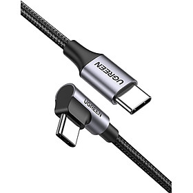 Mua Ugreen UG50122US255TK 0.5M 60W bẻ góc 90 độ hỗ trợ sạc nhanh PD cáp USB type C màu đen mạ nickel đầu bọc nhôm - HÀNG CHÍNH HÃNG