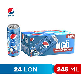 Thùng 24 Lon Nước Ngọt Có Gas Pepsi (245ml/lon)