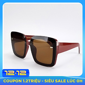 Mắt kính nữ râm thời trang 9909DKYDO, tròng Polarized màu nâu đỏ phân cực không vỡ, chống nắng, chống tia UV