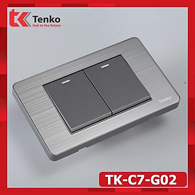 Mua Công Tắc 2 Hạt Âm Tường Màu Xám Có Bo Viền - Mặt Hợp Kim 1 Chiều Và 2 Chiều Thương Hiệu Tenko Chính hãng Tenko