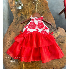 Đầm công chúa sườn xám cho bé gái diện lễ tết size 12-40kg hàng thiết kế cao cấp