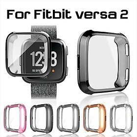 Ultra-Slim Electroplate Transparent TPU Soft Case Cover for Fitbit Versa 2 Smart Watch Accessories Protective Shell