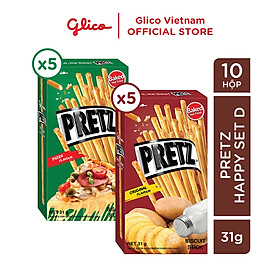 Bánh que mặn nướng giòn mix 2 vị khoai tây & pizza GLICO Pretz Combo