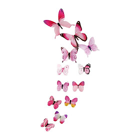 12Pcs Butterfly Stickers Garden Decoration Luminous 3D Butterfly Wall Decals