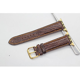 Dây Đeo Thay Thế Dành Cho Apple Watch , Dây Da Đà Điểu Thật Chính Hãng của Songhan Leather Màu Nâu kèm phụ kiện cao cấp, BH 6 Tháng AWOT-01