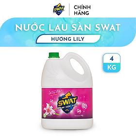 Nước Lau Sàn SWAT Hương Lily Siêu Sạch Thơm Lâu Can 4Kg - Siêu Tiết Kiệm