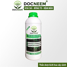 Phân bón hữu cơ Kích Hoa cho Hoa hồng, Hoa lan, cây cảnh, cây kiểng trong nhà và ngoài trời, giàu lân giúp phân nhánh nụ, hoa, giảm chồi điếc, dung tích 1 lít, chính hãng DOCNEEM