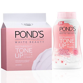 Combo Kem Sữa Dưỡng Trắng Nâng Tông Pond'S White Beauty (50g) + Phấn Phủ Nâng Tông Pond'S White Beauty (40g)