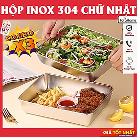 Hộp Đựng Thực Phẩm Tủ Lạnh, Đồ Ăn Bằng Inox 304 Có Nắp Đậy Bằng Nhựa Kèm Theo Tiện Lợi