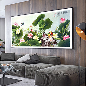 Tranh Canvas Decor Hoa Sen cao cấp. , Khung hợp nhôm chống ẩm, bền, đẹp, nhiều kích thước. Phù hợp nhiều không gian sang trọng