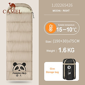 CAMEL CROWN Túi Ngủ Cotton Bảo Vệ Lạnh Dày Túi Ngủ Ghép Nối Cắm Trại Phong Bì Đi Bộ Đường Dài Ngoài Trời Di Động Túi Ngủ Có Thể Giặt Máy Thích hợp cho 10°C đến 15°C