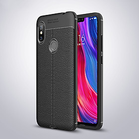 Ốp lưng Silicon Auto Focus giả da, chống sốc dành cho Xiaomi Redmi Note 6 Pro - Hàng Chính Hãng