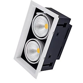 Mua Đèn âm trần đôi rọi  Vỏ đen  MẮT VIỆT  MV-GL701*2  Công suất 14w  Ás: trắng  vàng.