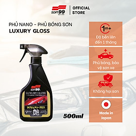 Chai xịt phủ bóng nhanh, chống bám nước sơn xe ô tô Luxury Gloss W-207 500ml Soft99