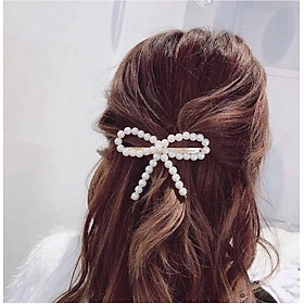 Kẹp nơ ngọc trai  - kẹp hot style Hàn Quốc