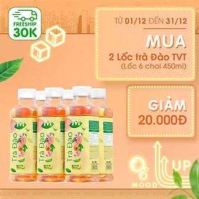 [Combo 12 chai 450ml] Trà Đào TVT tinh chất trà xanh, trà đen, chống oxy hóa, thanh nhiệt giải phóng độc tố cơ thể