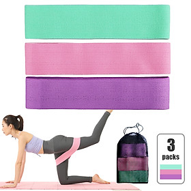 3 PCS Sports Exercise Resistance Loop Bands Set Elastic Booty Band Set for Yoga Home Gym Training