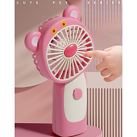 Mua Quạt Gấu Dâu / Thỏ Hồng xinh xắn - Quạt mini cầm tay sạc điện - Quạt mini cute - quạt cầm tay hình gấu dâu