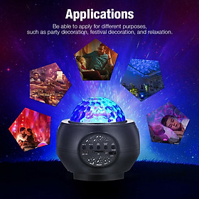 LED Star Projector Night Light, Galaxy Projector Bluetooth Speaker Starry Ocean Wave Lights Lamp for Christmas Birthday Party Stage Bedroom Wedding