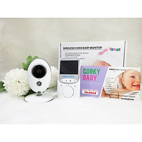 Máy Báo Khóc kèm Camera giám sát, không dây, tần số sóng 2.4G Corky Baby – mbk03