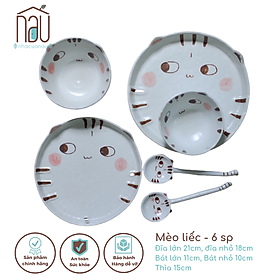 Mua Bộ chén bát đĩa Sứ tạo hình mèo liếc  Gấu xám Totoro đáng yêu dành cho cá nhân  tặng sinh nhật  quà cảm ơn  dành cho bé yêu - Nhà của Nâu