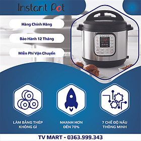 NỒI ÁP SUẤT ĐIỆN ĐA NĂNG - NỒI CƠM ĐIỆN INSTANT POT DUO 60 7in1 (6 QT/5.76 L) - NỒI HẦM ĐIỆN - CHÍNH HÃNG