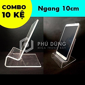 Mua Mica TRONG SUỐT Trưng Bày Điện Thoại (Ngang 10cm)